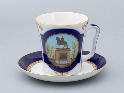 Бокал с блюдцем форма Ленинградский рисунок Прадеду правнук арт. 81.31478.00.1