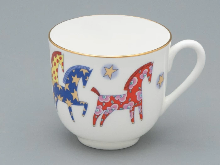 Чашка с блюдцем 180 мл.,  форма Ландыш рисунок Год лошади, арт. 81.33974.00.1, 