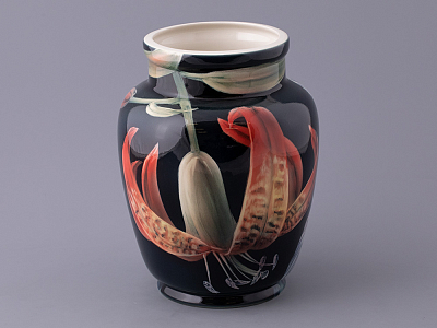 Ваза форма Китайская малого размера рисунок Ирисы Лилия темный, арт. 80.47141.00.1