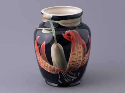 Ваза форма Китайская малого размера рисунок Ирисы Лилия темный, арт. 80.47141.00.1, 