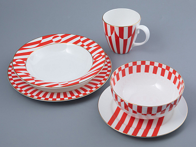 Тарелка плоская 270 мм Стандартная-2 рисунок Да и нет Красный арт. 80.44737.00.1