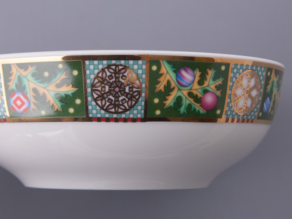 Салатник 160 мм, форма Утро, рисунок Морозный январь зеленая, арт. 80.48359.00.1, 