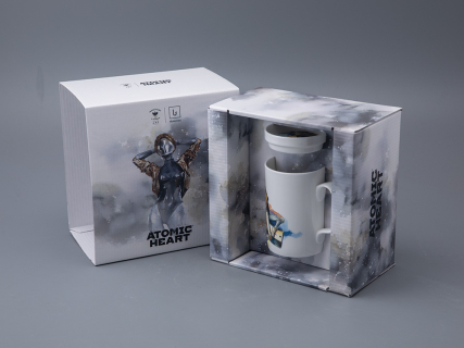 Бокал с блюдцем и крышкой 400мл в подарочной упаковке, форма Топ, рисунокAtomic Heart (Атомное Сердце) 2, арт 81.34449.00.1, 