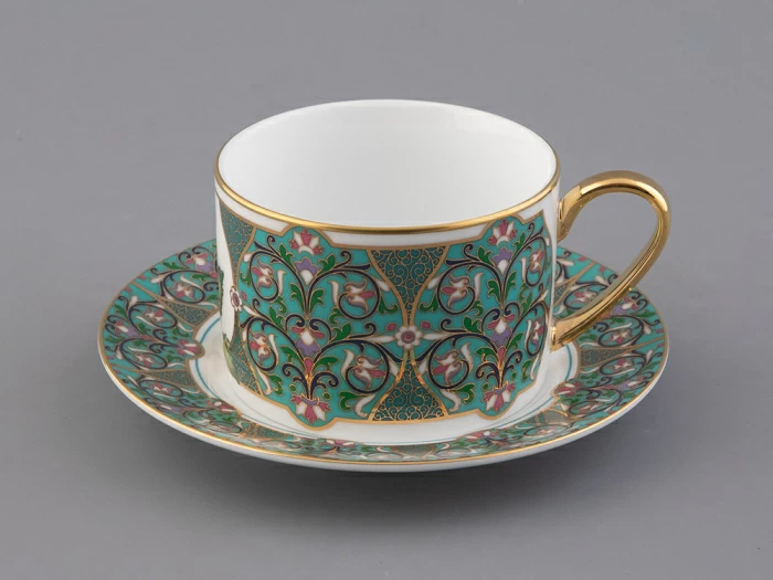 Чашка с блюдцем 250 мл в подарочной упаковке форма Соло, рисунок, Фиалка надрезанная, арт. 81.32656.00.1, 