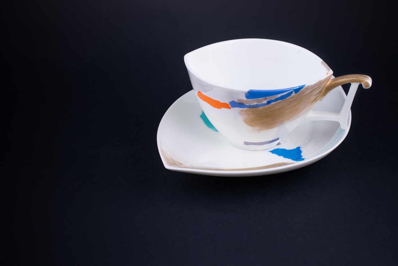 Чашка с блюдцем Белая ночь. Палитра, на форме Ковчег, арт. 61.21017.00.1, 