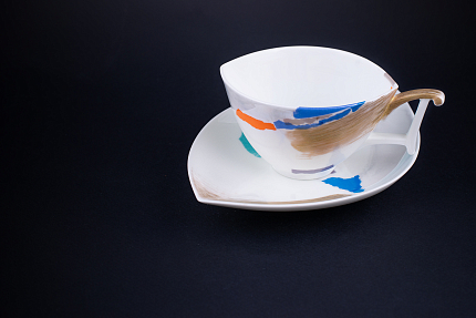 Чашка с блюдцем Белая ночь. Палитра, на форме Ковчег, арт. 61.21017.00.1