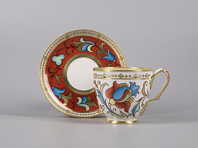 Сервиз чайный форма Александр III рисунок Русский, 6 персон 15 предметов арт. 81.30144.00.1