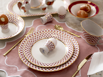 Сервиз столовый на 6 персон 24 предмета форма Юлиана рисунок Сетка-блюз 2, арт. 81.32450.00.1