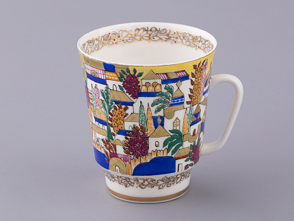 Чашка с блюдцем кофейная 165 мл.,  форма Майская,  рисунок Белые домики арт. 81.13844.00.1