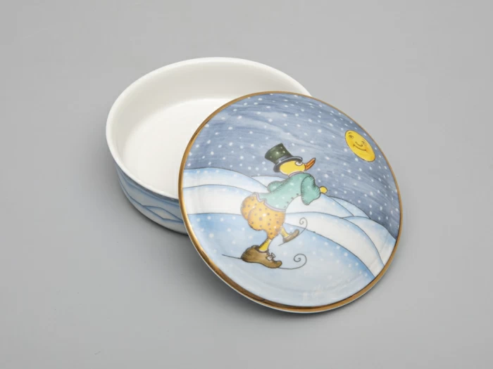 Туалетная коробочка форма Круглая рисунок Зима. Утенок арт. 81.31063.00.1, 