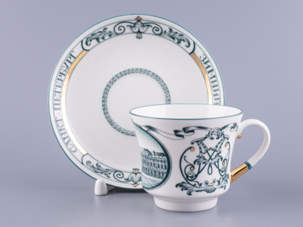 Чашка с блюдцем чайная 220 мл форма Банкетная рисунок Зимний дворец арт. 81.15309.00.1, 