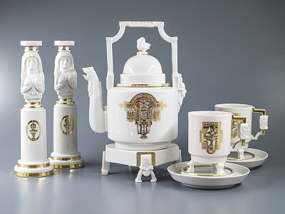 Сервиз форма Беседа рисунок Встреча, 2 персоны 8 предметов, арт. 81.13999.00.1