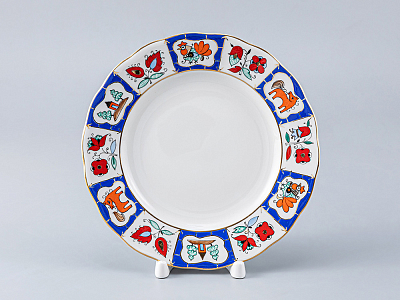 Тарелка мелкая 180 мм форма Тюльпан рисунок Русский лубок арт. 80.05286.00.1