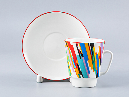 Чашка с блюдцем 165 мл форма Майская рисунок Движение 2, арт. 81.27267.00.1