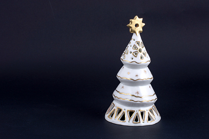 Подсвечник Елочка-пирамида, рисунок Золотой, арт 60.15274.00.1