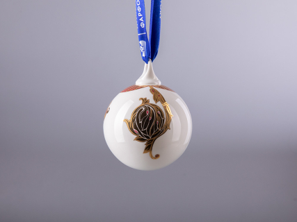 Подарочный набор из 3 елочных шаров форма Шар с петелькой 80 мм рисунок Рождественские узоры арт. 81.30683.00.1, 