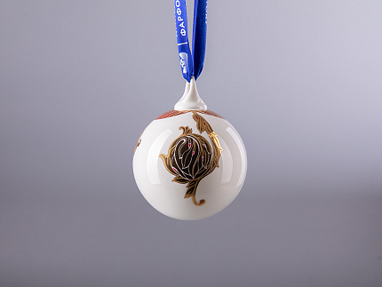 Подарочный набор из 3 елочных шаров форма Шар с петелькой 80 мм рисунок Рождественские узоры арт. 81.30683.00.1