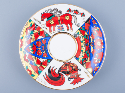 Чашка с блюдцем чайная 250 мл форма Весенняя рисунок Народные узоры арт. 81.18073.00.1, 