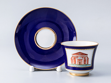 Чашка с блюдцем кофейная 145 мл.,  форма Банкетная, рисунок Классика Петербурга 52% №6 арт. 81.18113.00.1