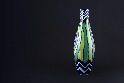 Ваза Арбузный зигзаг на форме Высокая арт 60.14698.00.1