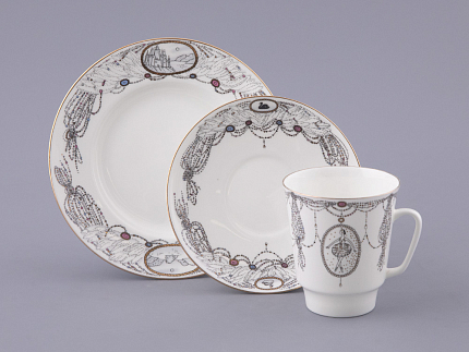 Трехпредметный комплект 165 мм форма Майская рисунок Балет Лебединое озеро арт. 81.17916.00.1