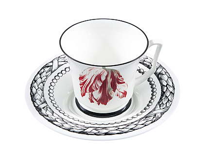 Подарочный набор чашка с блюдцем, форма Юлия рисунок Сысоев. Волшебный сад III арт. 81.30914.00.1