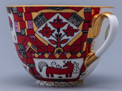 Чашка с блюдцем чайная 250 мл форма Весенняя рисунок Красный конь арт. 81.15308.00.1, 