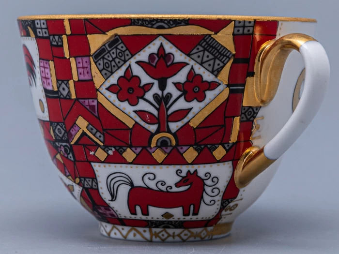 Чашка с блюдцем чайная 250 мл форма Весенняя рисунок Красный конь арт. 81.15308.00.1, 