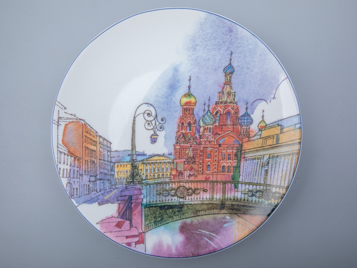 Декоративная тарелка 195 мм форма Эллипс рисунок Санкт-Петербург.Итальянский мост арт. 80.88709.00.1, 