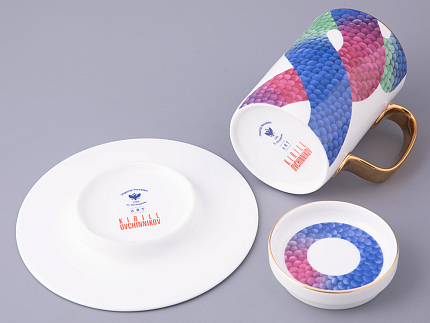 Подарочный набор Бокал с блюдцем и крышкой, форма top, рисунок Лунный змей, арт. 81.32798.00.1