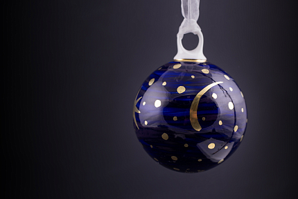 Елочная игрушка Шар, рисунок Рождественская ночь, арт 60.15222.00.1