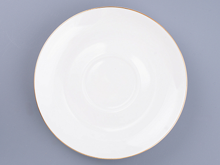 Чашка с блюдцем чайная 300 мл форма Купольная рисунок Золотая лента арт. 81.16430.00.1