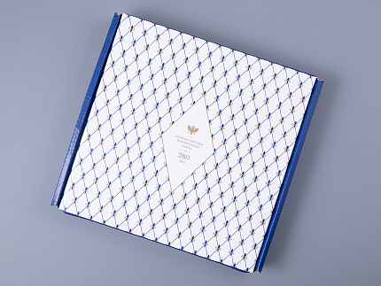 Тарелка декоративная 195 мм в подарочной упаковке форма Эллипс рисунок Алмаз, арт. 81.34076.00.1