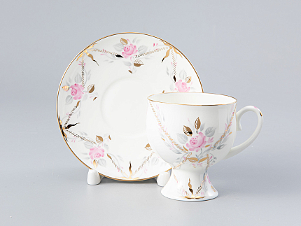 Чашка с блюдцем кофейная 160 мл., форма  Классическая-2, рисунок Галантный  арт. 81.13784.00.1