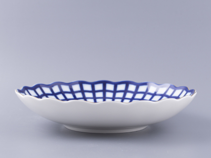 Сухарница, 215  мм, форма Тюльпан, рисунок Кобальтовая клетка арт. 80.03707.00.1, 