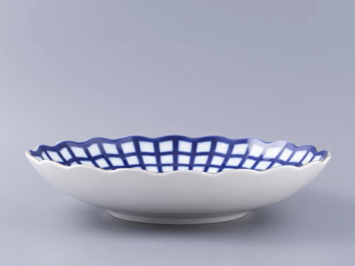 Сухарница, 215  мм, форма Тюльпан, рисунок Кобальтовая клетка арт. 80.03707.00.1, 