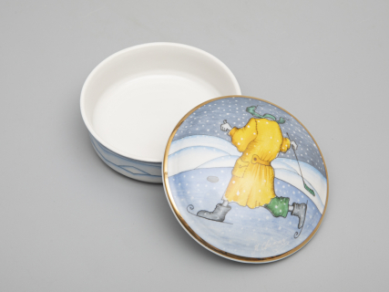 Туалетная коробочка форма Круглая рисунок Зима. Хоккей арт. 81.31061.00.1, 