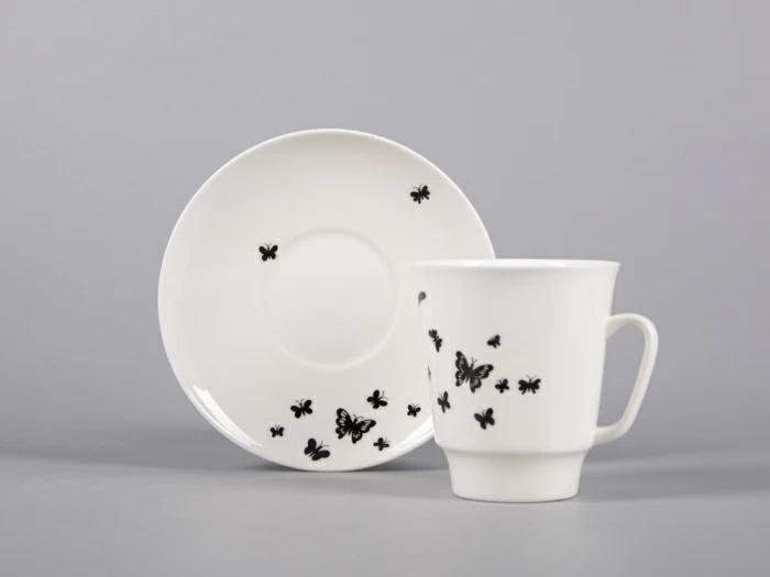 Чашка с блюдцем кофейная 165 мл., форма Майская, рисунок Мотыльки арт. 81.30661.00.1, 