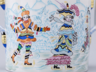 Сервиз чайный форма Гербовая рисунок Зимние забавы, 4 персоны 10 предметов арт. 81.20899.00.1