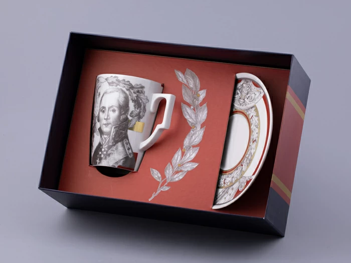 Бокал с блюдцем в подарочной упаковке, форма Гранд, рисунок Полководцы России Федор Ушаков, арт. 81.32433.00.1, 