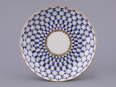 Чашка с блюдцем чайная 250 мл форма Тюльпан рисунок Кобальтовая сетка арт. 81.10105.00.1