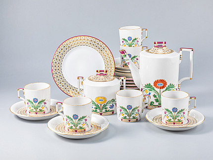 Сервиз кофейный форма Гербовая рисунок Замоскворечье, 6 персон 20 предметов, арт. 81.25696.00.1