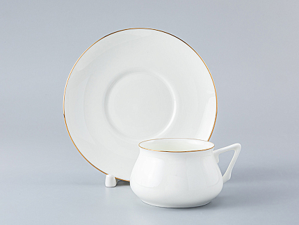 Чашка с блюдцем кофейная 180 мл.,  форма Билибина 1, рисунок Золотой кантик арт. 81.15455.00.1