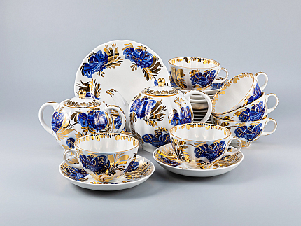 Сервиз чайный форма Тюльпан рисунок Золотой сад, 6 персон 20 предметов, арт. 81.11142.02.1
