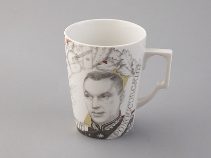 Бокал с блюдцем в подарочной упаковке, форма Гранд, рисунок Маршалы победы Константин Рокоссовский, арт. 81.33244.00.1