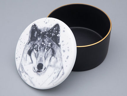 Шкатулка в подарочной упаковке, форма Идиллия, рисунок Тотем. Волк арт. 81.31593.00.1