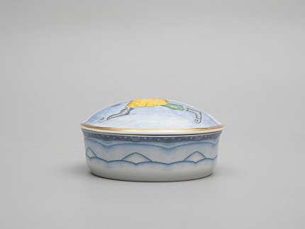 Туалетная коробочка форма Круглая рисунок Зима. Хоккей арт. 81.31061.00.1