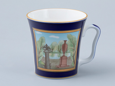 Бокал с блюдцем форма Ленинградский рисунок Порфировая ваза арт. 81.31477.00.1