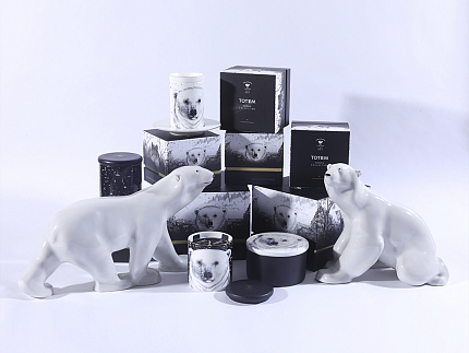 Свеча ароматическая в подарочной упаковке, рисунок Тотем. Медведь аромат Черный перец арт. 81.31597.00.1