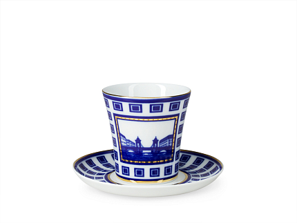 Бокал с блюдцем 360 мл форма Ленинградский 2 рисунок Старо-Калинкин мост арт. 81.26321.00.1